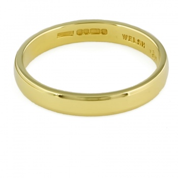 18ct gold Pure Welsh Gold Wedding Ring size P